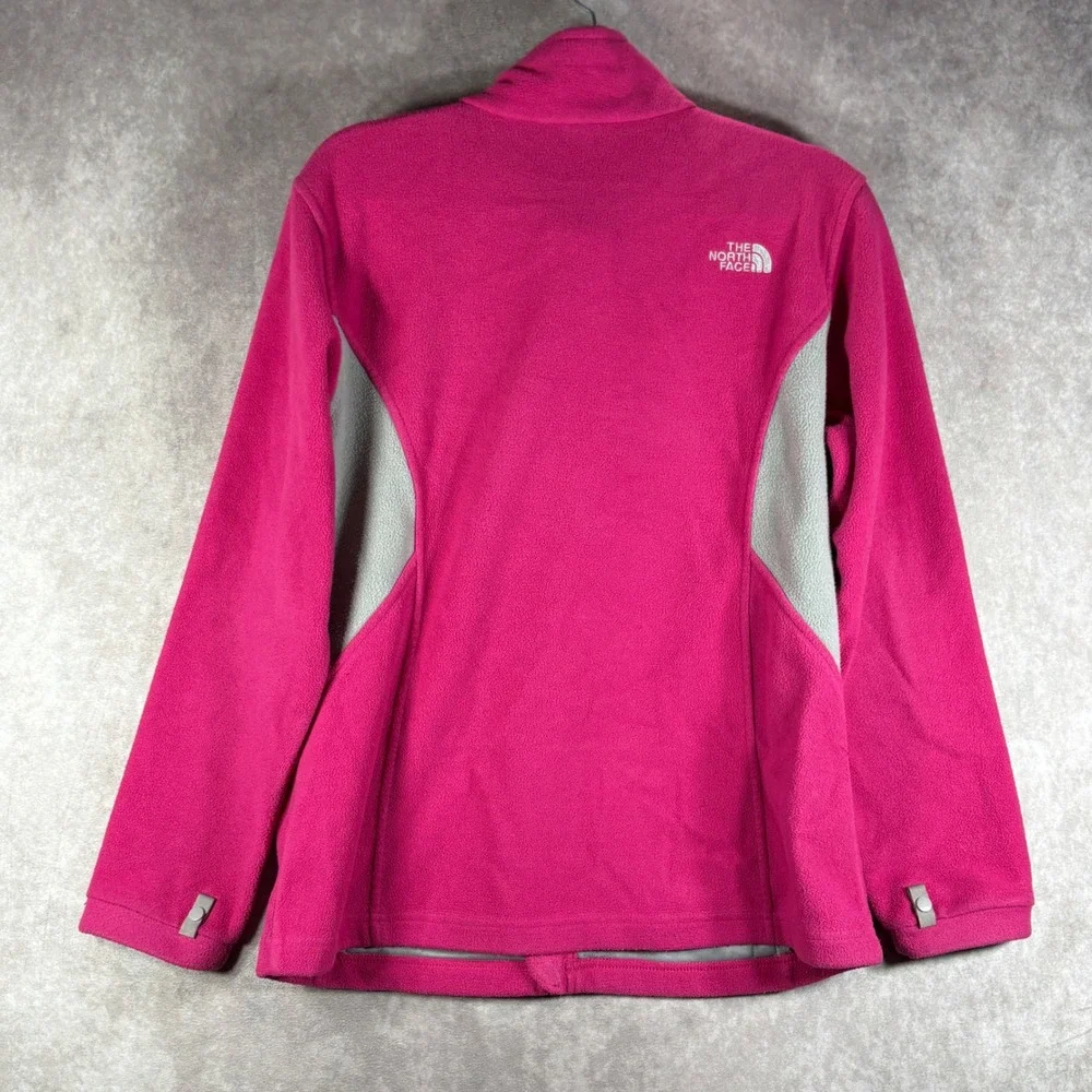 The North Face Fleece Jacket Girls XL Pink Full Zip Mock Neck Outdoor Active